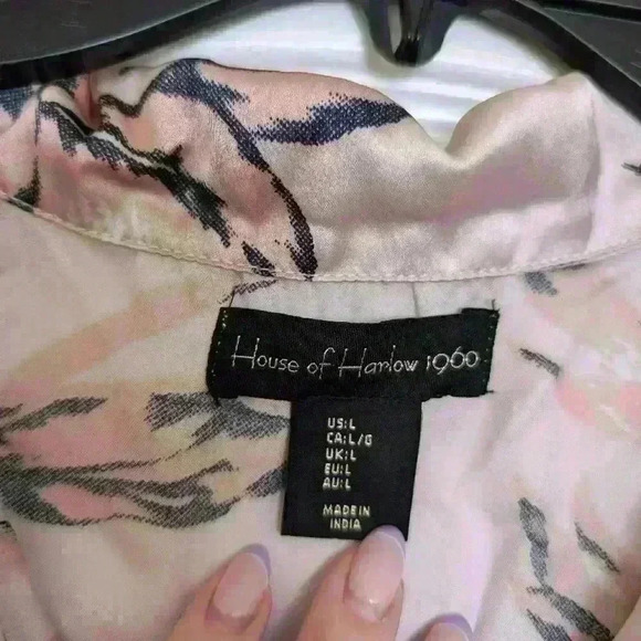 House of Harlow 1960 pink floral sleep shirt - Picture 5 of 8
